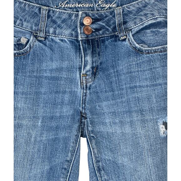 American Eagle Artist Jeans Women’s Size 2 Long Distressed Bootcut Denim - Picture 8 of 15